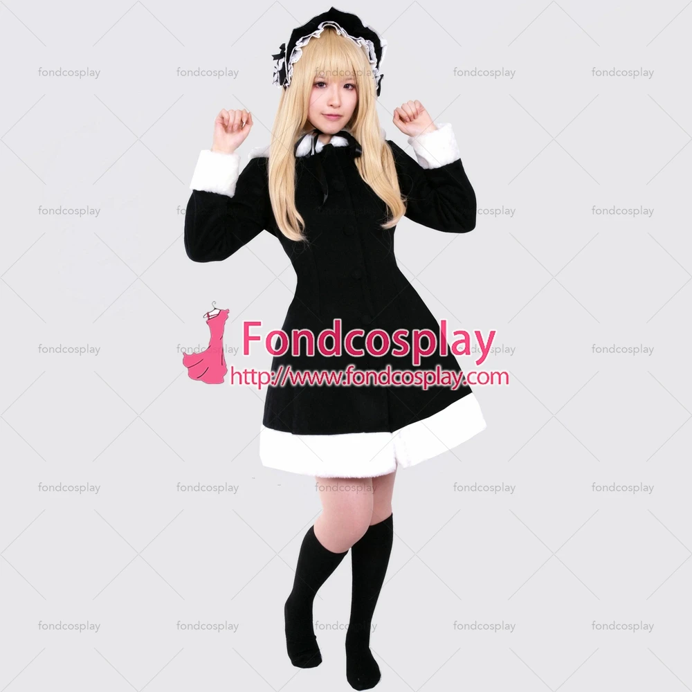 

Gothic lolita punk Wool black jacket Coat Cape dress cosplay costume Tailor-made[G232]