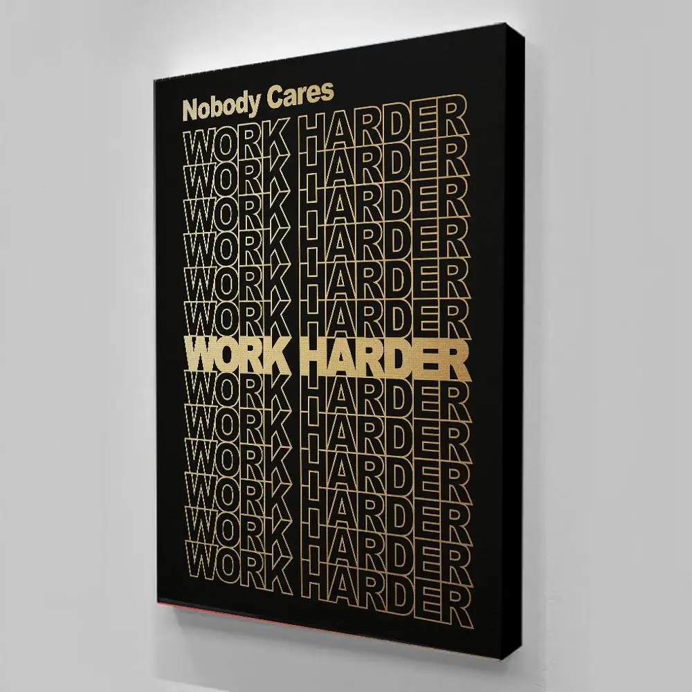 Настенная картина домашний декор холст с золотыми буквами работать более