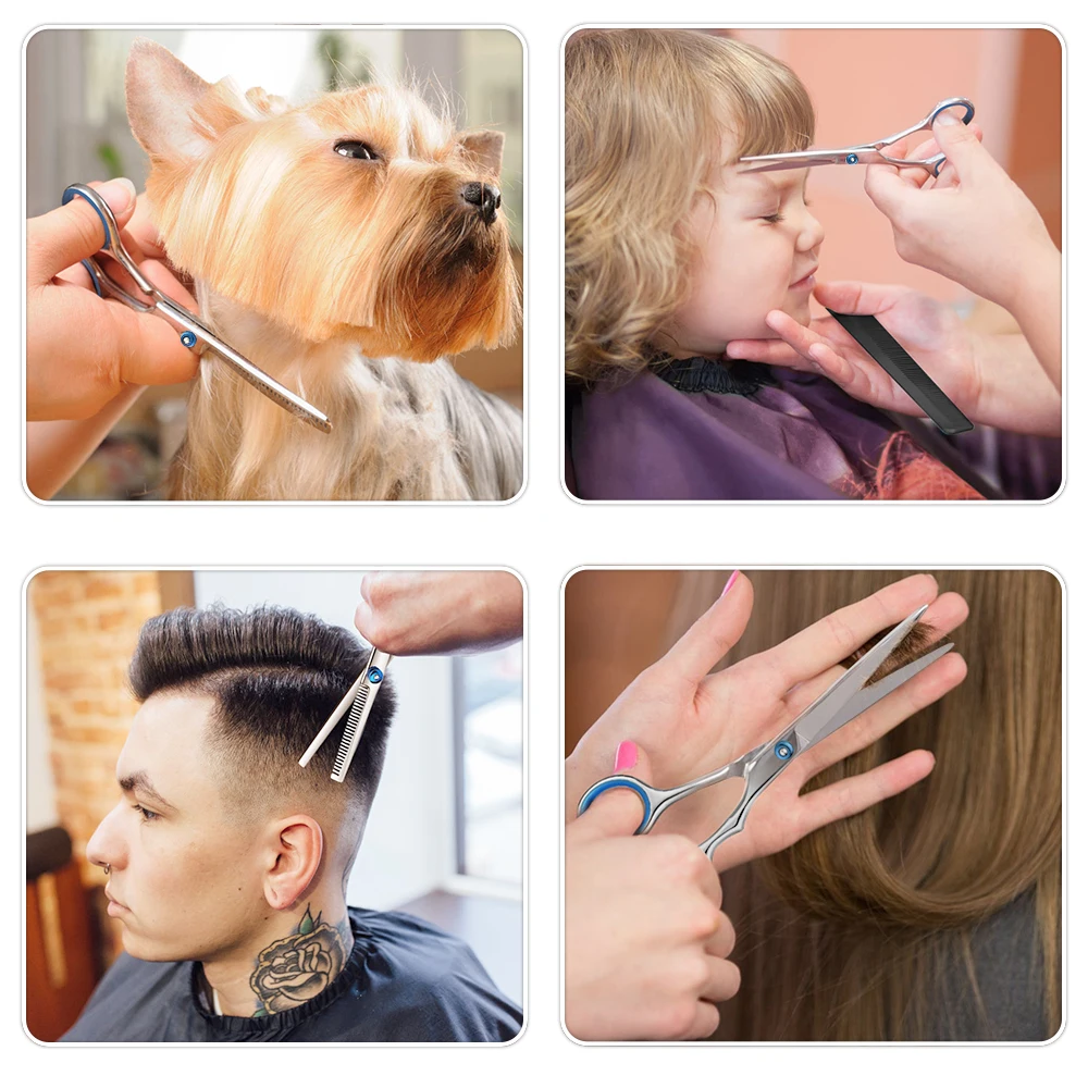 

Hairdressing Scissors 10 Sets of Flat Scissors Teeth Scissors Thinning Hair Salon Children Home Hairdressing Tool Set