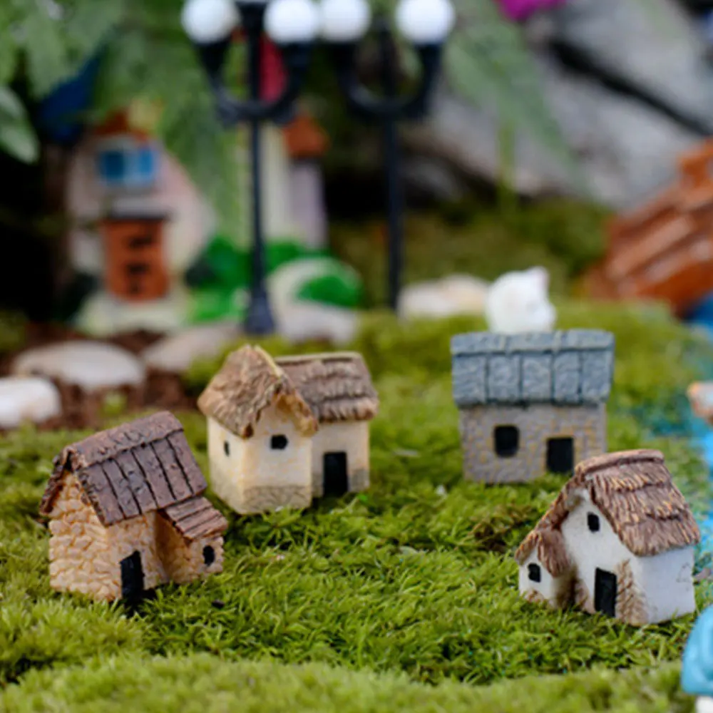 Garden Miniature Home Micro Decoration Mini Landscape DIY Exquisite Accessory Outdoor Ornament Building Resin Gadget Cute House | Дом и сад