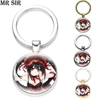 Аниме брелок с фигуркой токисаки Куруми йошино маюри, персонализированный стеклянный брелок с кабошоном, подарок для косплея
