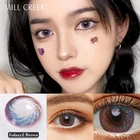 Контактные линзы для глаз, цветные, с надписью Mill Creek, новинка 2021