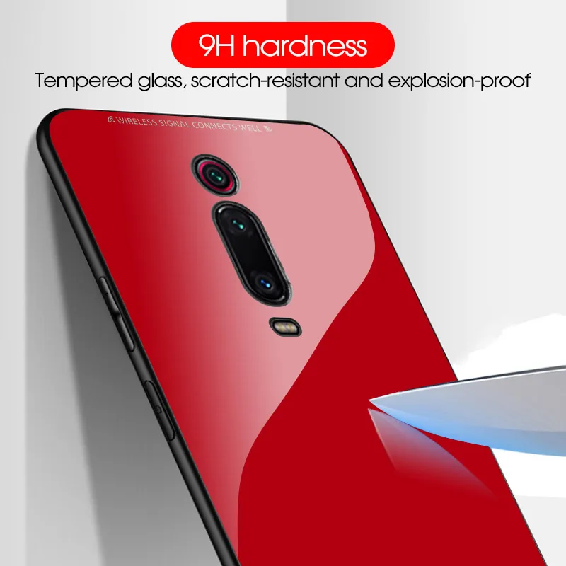 Черный белый чехол из закаленного стекла для Xiaomi Mi 9T Pro 9 SE однотонный стеклянный