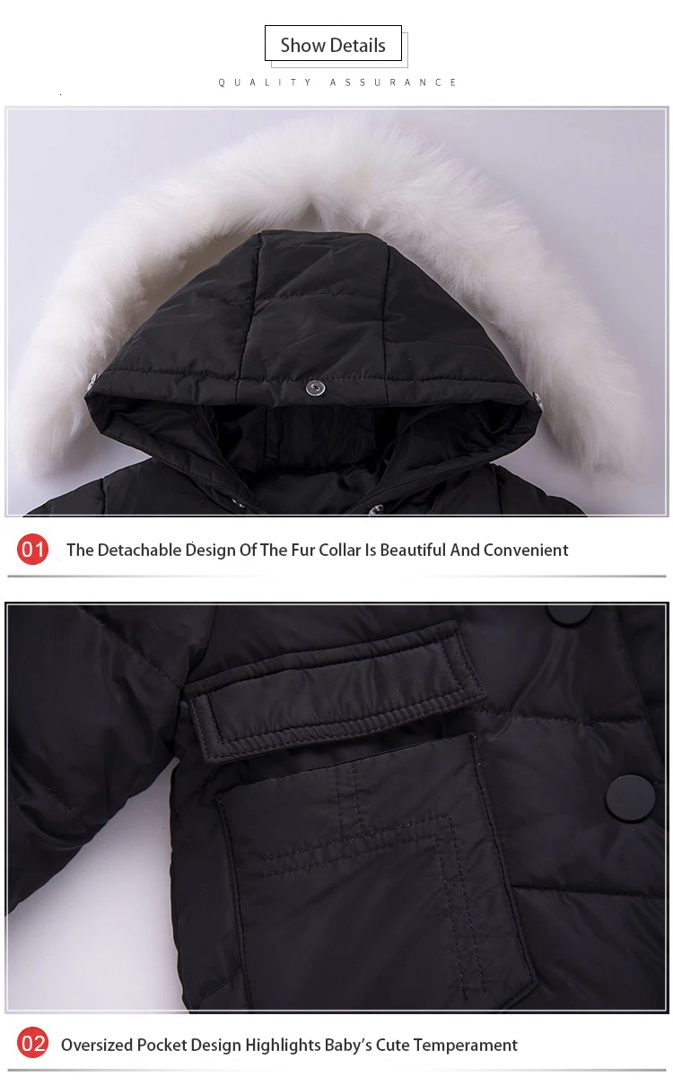 Medium Long Down Jacket Set Children Warm Down Coat Boys Girls Thick Winter Clothing Kids Snowsuit Toddler New Year Clothing