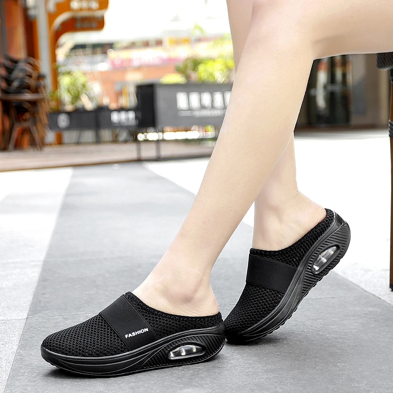 

Sandals for Women 2021 Air Cushion Shake Sandal Air Wrap Head Semi-Slipper Outdoor Breathable Recreational Light Walking Shoes