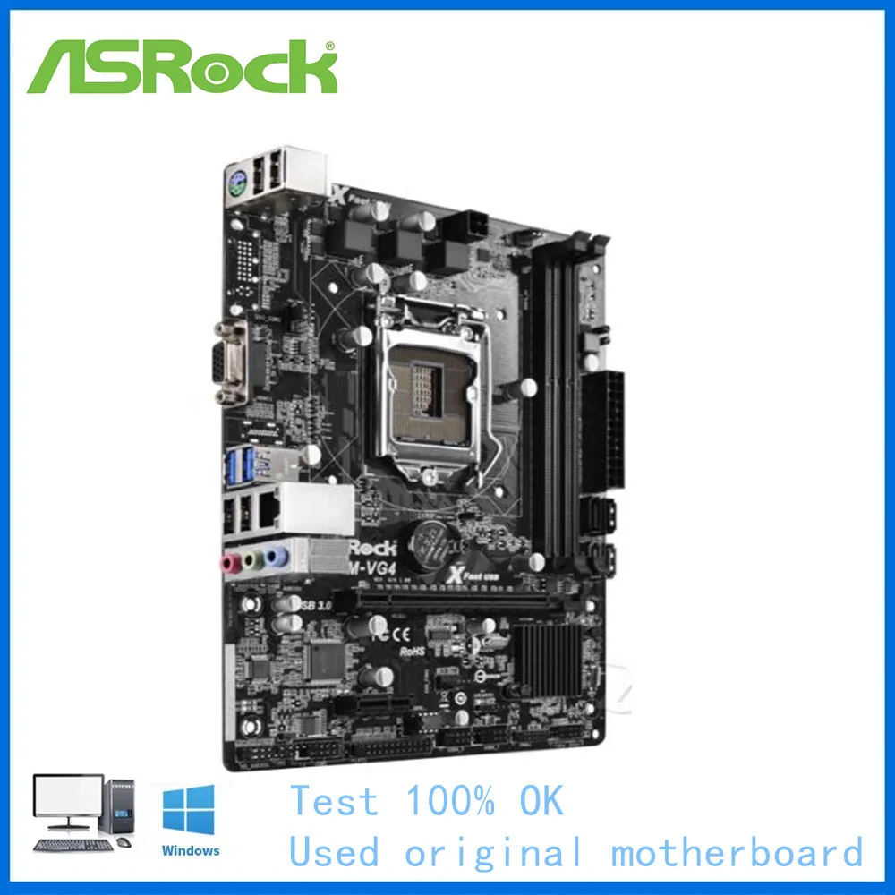 Для ASRock H81M-VG4 компьютера USB3.0 SATAIII материнская плата LGA 1150 DDR3 H81 настольная Б/у |