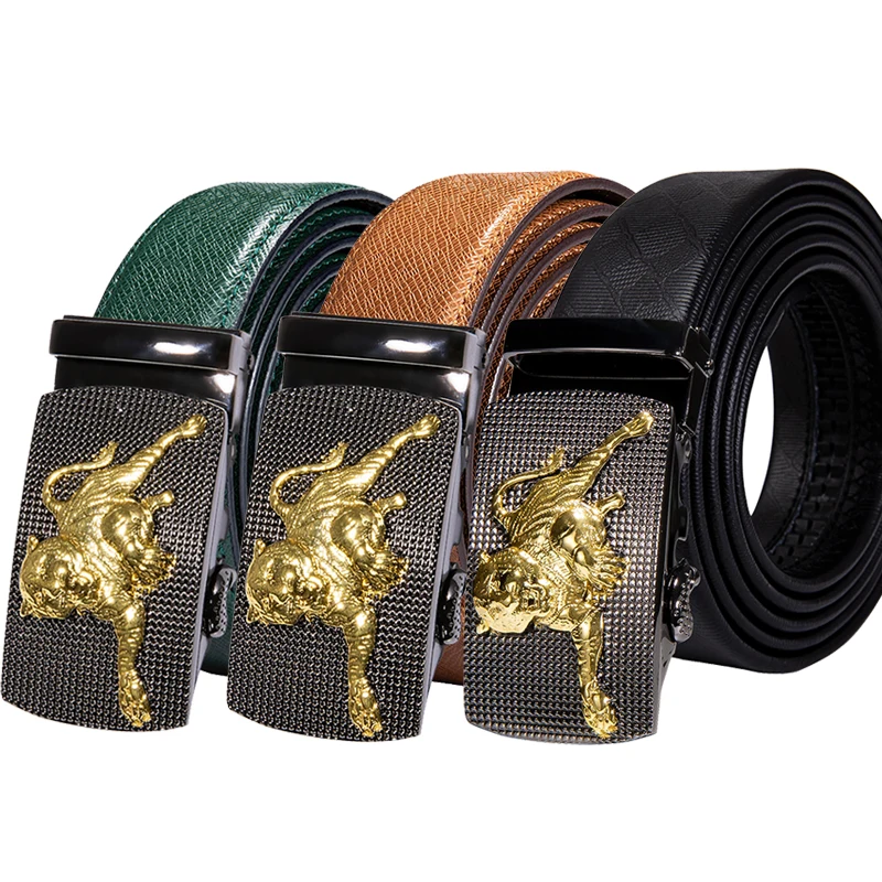 Ремень Hi Tie мужской из натуральной коровьей кожи брендовый дизайнерский пояс с