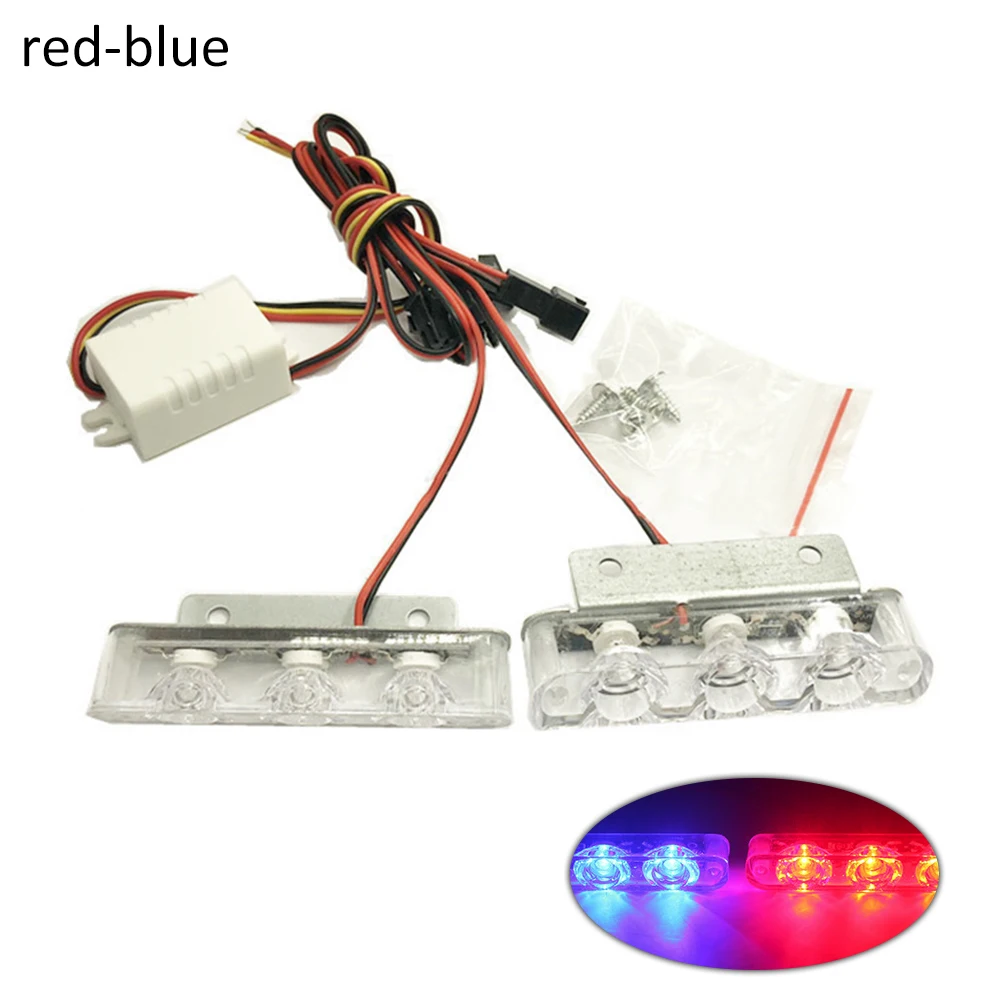 Red Blue 2x3 СВЕТОДИОДНЫЕ стробоскопы мигающие светодиодные тормозной фонарь лампа DC 12 В автомобиль Грузовик Мотоцикл Задние позиционные лампы Задний сигнал свет - Испускаемый цвет: Red Blue