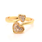 Полный сердца кольца для женщин с покрытыем цвета чистого 24 каратного KT CZ из чистого золота GF Обручальное Свадебные украшения камень элегантный кольцо Толщина аксессуары