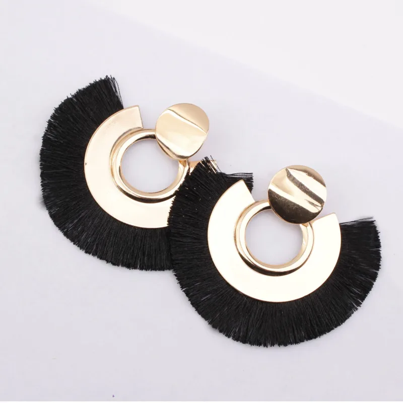 

Tassel earrings bohemian statement luxury long earring handmade gifts for women geometric fringe fashion drop christmas big star