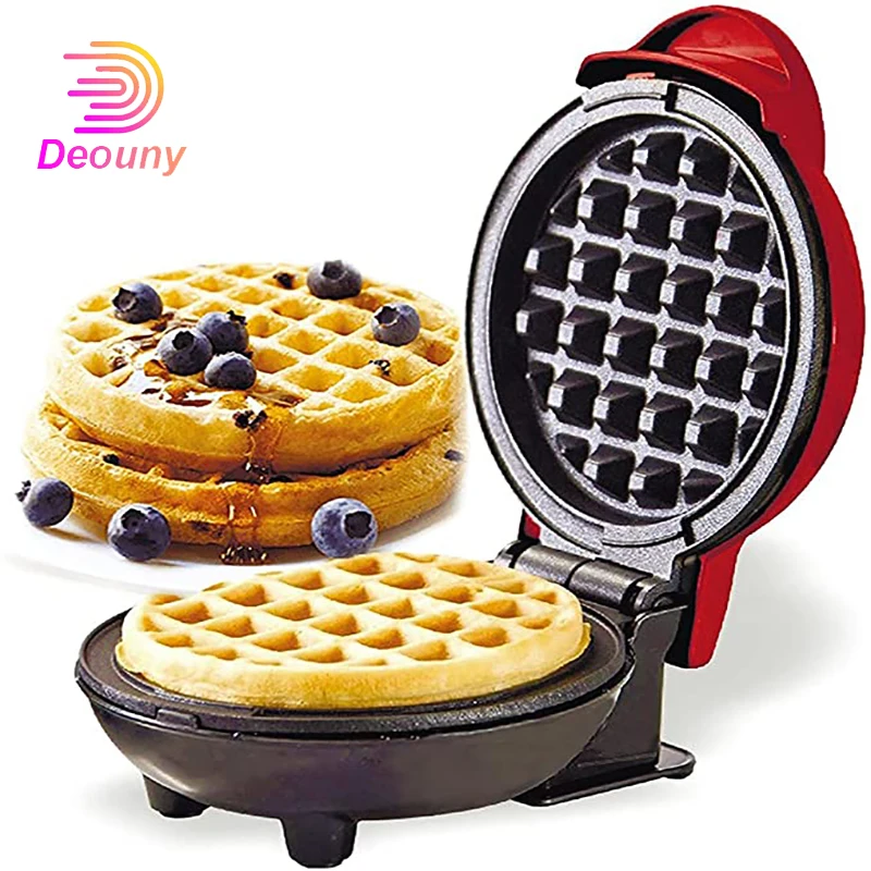 

DEOUNY 350W 4.7In Electric Mini Waffle Maker Bubble Egg Cake Pot Breakfast For Pancakes Hash Browns Toast Grilled Cheese Cookies