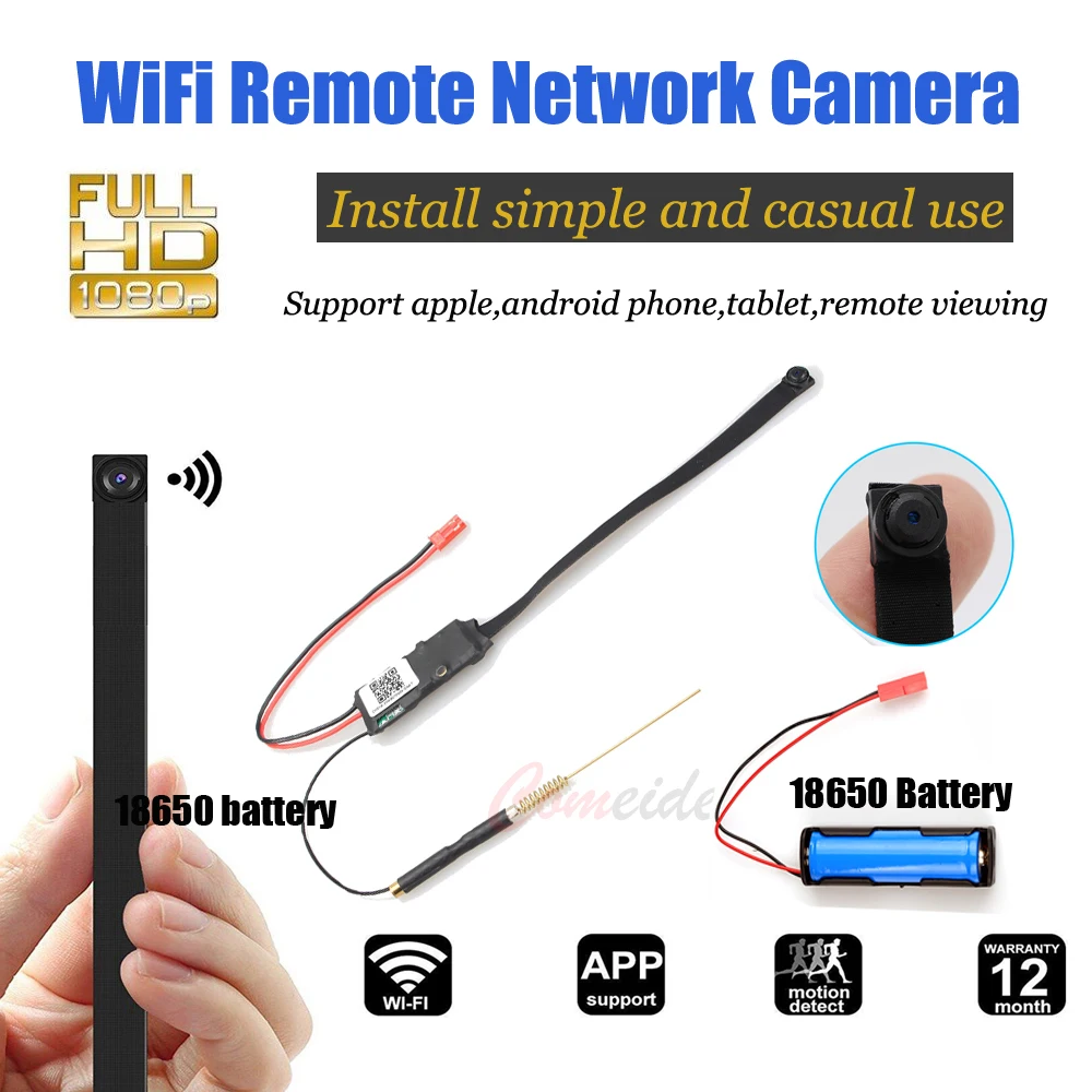 Wi Fi Сетевая камера Веб IP P2P HD 1080P WIFI мини DIY портативная ip Поддержка удаленного