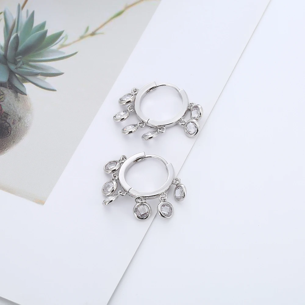 Женские сережки-обручи с серебряным покрытием круглые сережки кисточками и