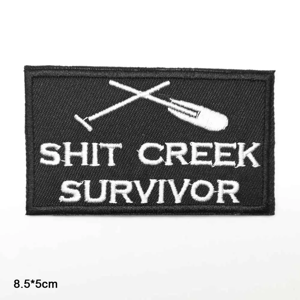 Пэтчи Creek Survivor Punk Letters Words Iron On Embroidered Clothes для одежды в оптовой продаже.