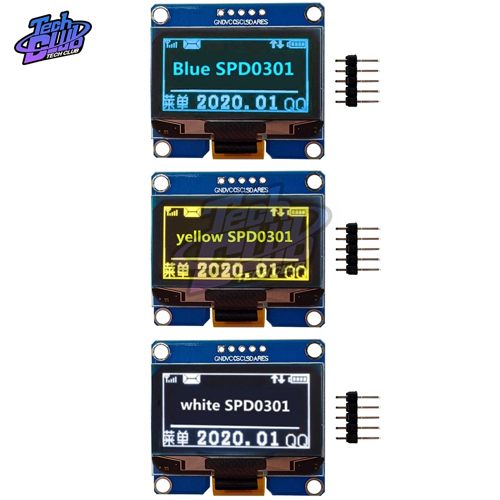 OLED модуль с ЖК дисплеем 1 54 дюйма 5Pin IPS SPD0301 Драйвер IC 128X64 I2C экран интерфейса