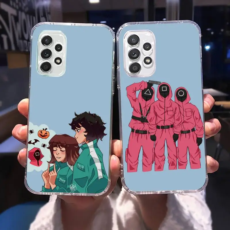

Squid Game Round Six Phone Case for Samsung A 51 50 52 12 21s 31 40 70 71 note S 20 10 21 ultra plus fe clear coque shell
