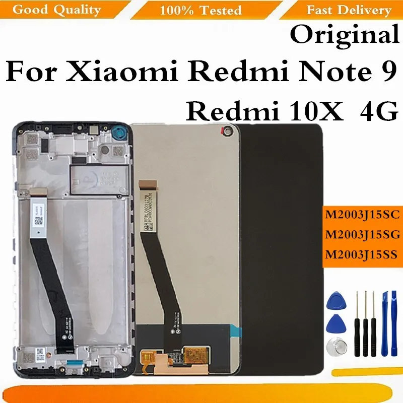 

Original LCD For Xiaomi Redmi Note 9 LCD Touch Screen Digitizer Assembly For Redmi 10X Display Note 9 Display With Frame Replace
