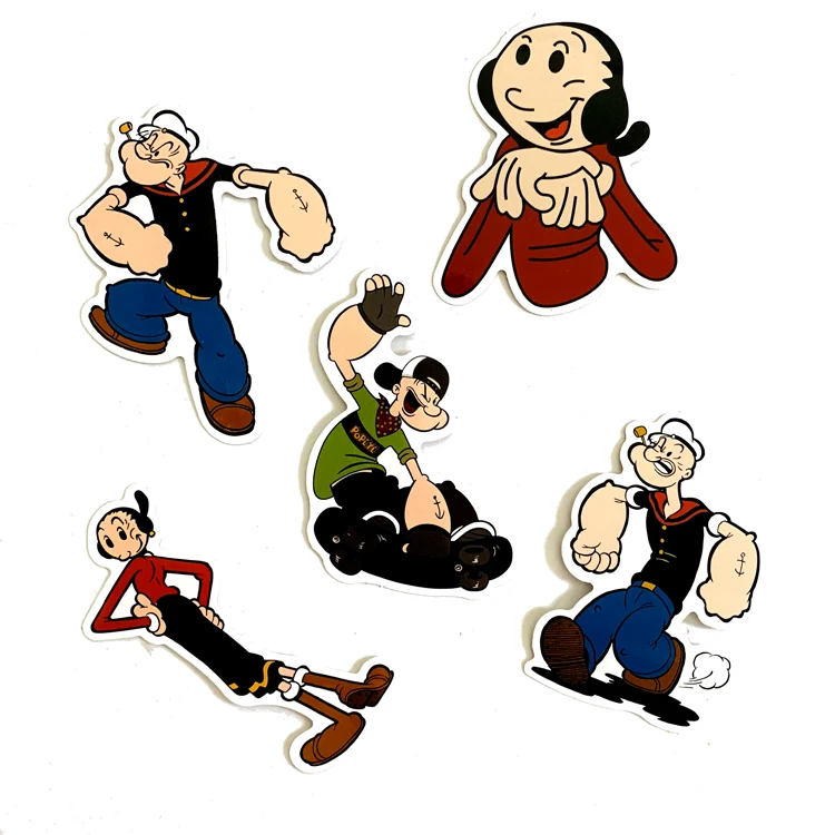 18 шт. мультфильм Америка Popeye моряка наклейка для рюкзака ПВХ скейтборд мотоциклетный шлем Автомобиль Стайлинг автомобильные аксессуары