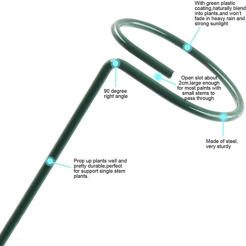 

Fashion10 Pieces of Flowers Plant Pile, Metal Single Stem Plant Support, Garden Single Stem Plant Support Pile, 14 Inches