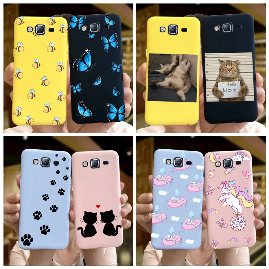 Мягкий силиконовый чехол с милым котом из мультфильма для Samsung Galaxy J3 J5 J7 2016
