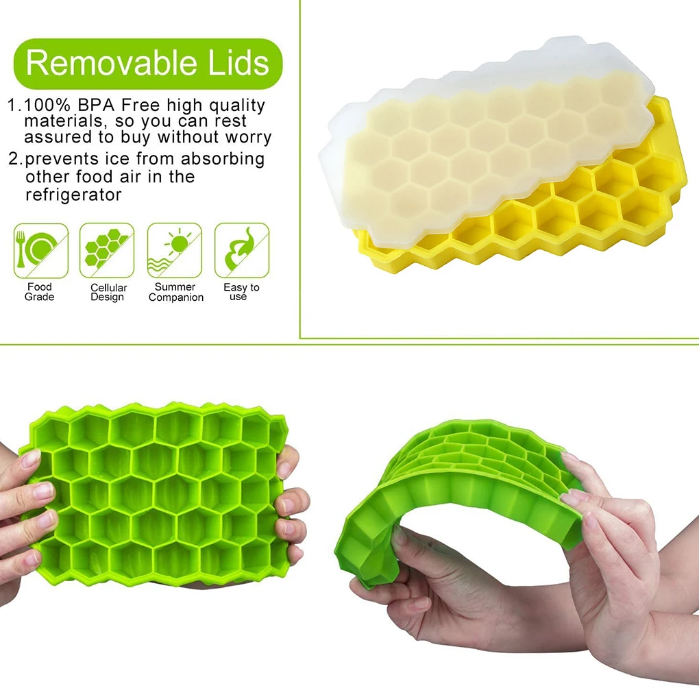 

Cavity Ice Cube Tray Honeycomb Ice Cube Mold Food Grade Flexible Silicone Ice Molds For Whiskey Cocktail Home Kitchen Bar