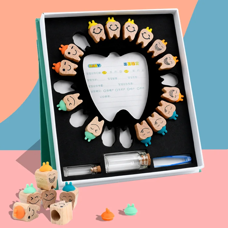

Wooden Children's Deciduous Tooth Storage Box Baby Tooth Storage Box Lost Tooth Commemorative Collection Creative Home Gifts