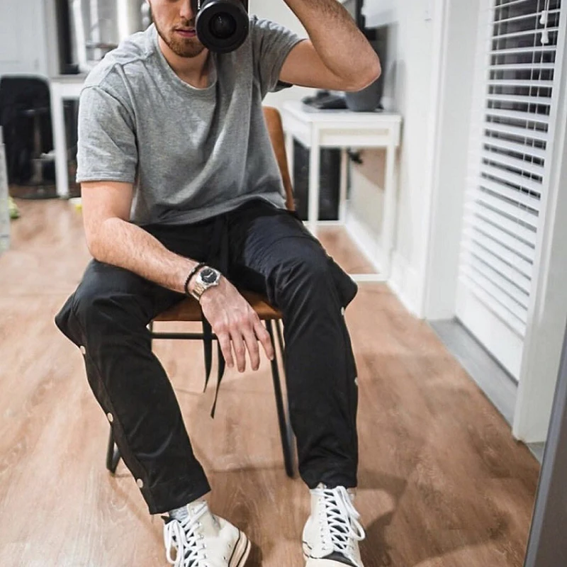 Брюки-карго мужские противотуманные Kanye хип-хоп уличные штаны на липучке для