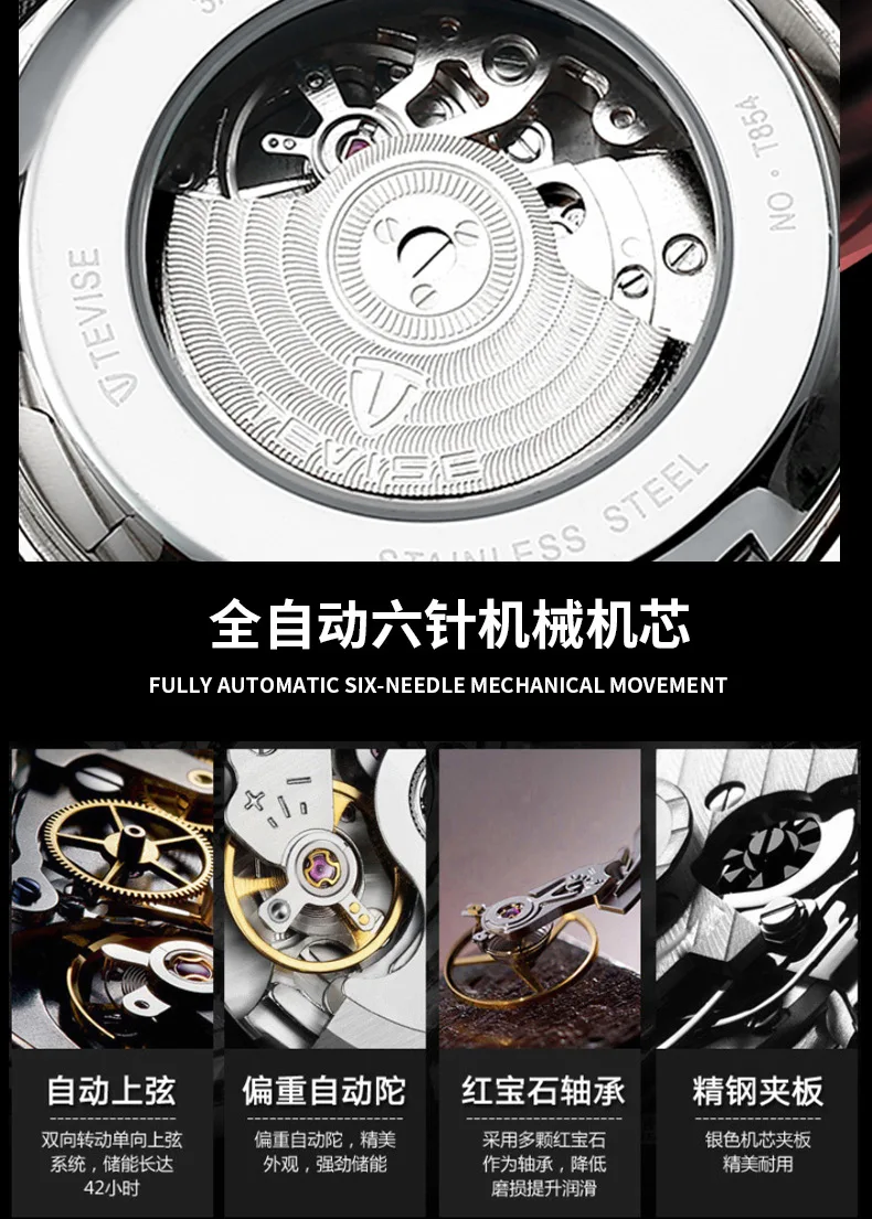 

High Quality Men Watch Golden Band Automatico Mechanical Watches Date Display Waterproof Skeleton Toubillon Male Wristwatch