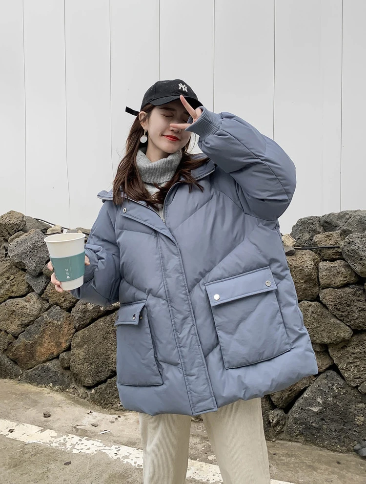 

2021 New Winter Jacket Female's Cotton Padded Coat Korean Loose Large Size Parkas Outwear Women Warm Quilted Wadded Jackets