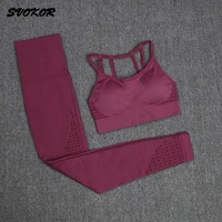 svokor yoga set fitness clothing women seamless hollow gym sports set workout high waist leggings bra sportwear