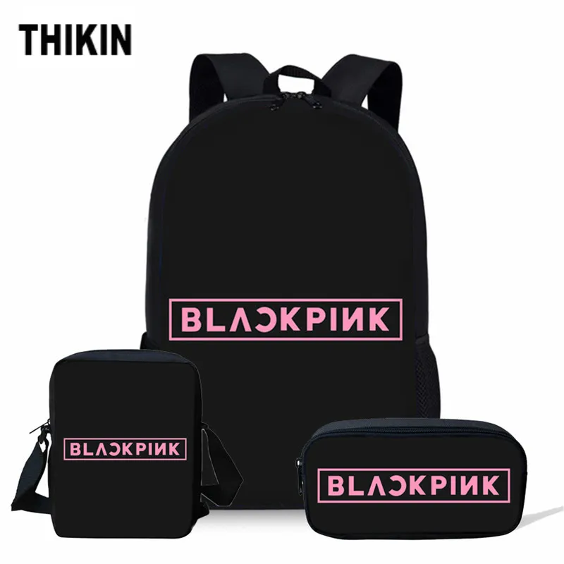 ThiKin K POP черно-розовые школьные сумки для девочек, детский рюкзак со знаменитой звездой, детские сумки для подростков, школьный рюкзак Mochila на заказ Escolar