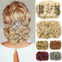 mydiva clip in curly hair extension synthetic hair pieces curly chignon women updo cover hairpiece extension hair bun