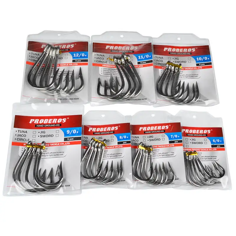 

5pcs 10/0 11/0 12/0 13/0 Stainless Steel Jig Hook Saltwater Jigging Fishing Hooks Pesca Anzol Fishhook Deep Water Trolling Cast