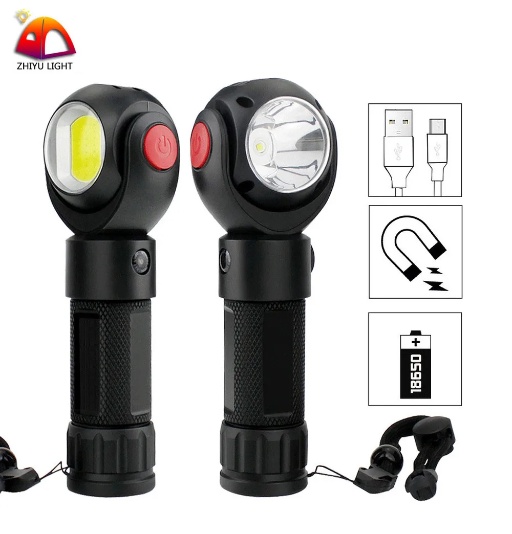 

Magnetic Worklight 360 Degree Rotate Work Flashlight USB Rechargeable Torch 7 Modes COB LED Lantern Hanging Hook Camping Lamp