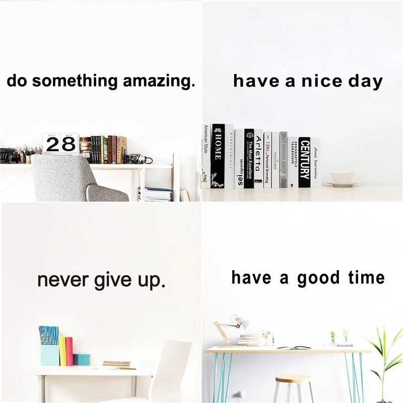 Positive Energy Quotes vinyl Wall Sticker For Room Decoration Mural Bedroom Decor Sentences tile wallstickers decal cute things | Дом и сад