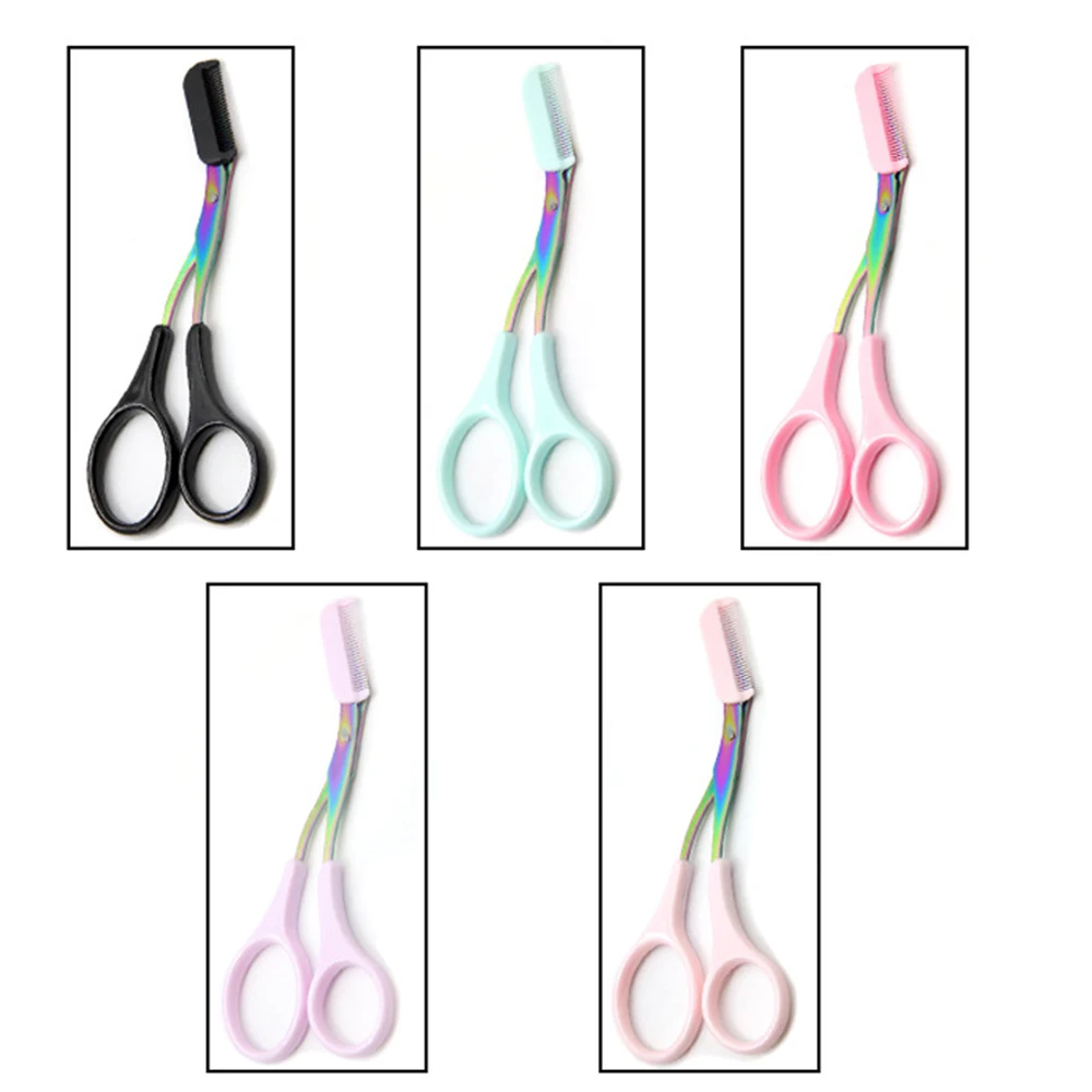 

1PC Stainless Steel Eyebrow Trimmer Scissors With Comb Hair Grooming Shaping Shaver Eyelash Hair Clips Hair Remover Makeup Tools