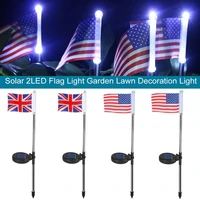 2pcs solar lamp american sign british sign waterproof led lawn light for independence day limited edition garden decorative