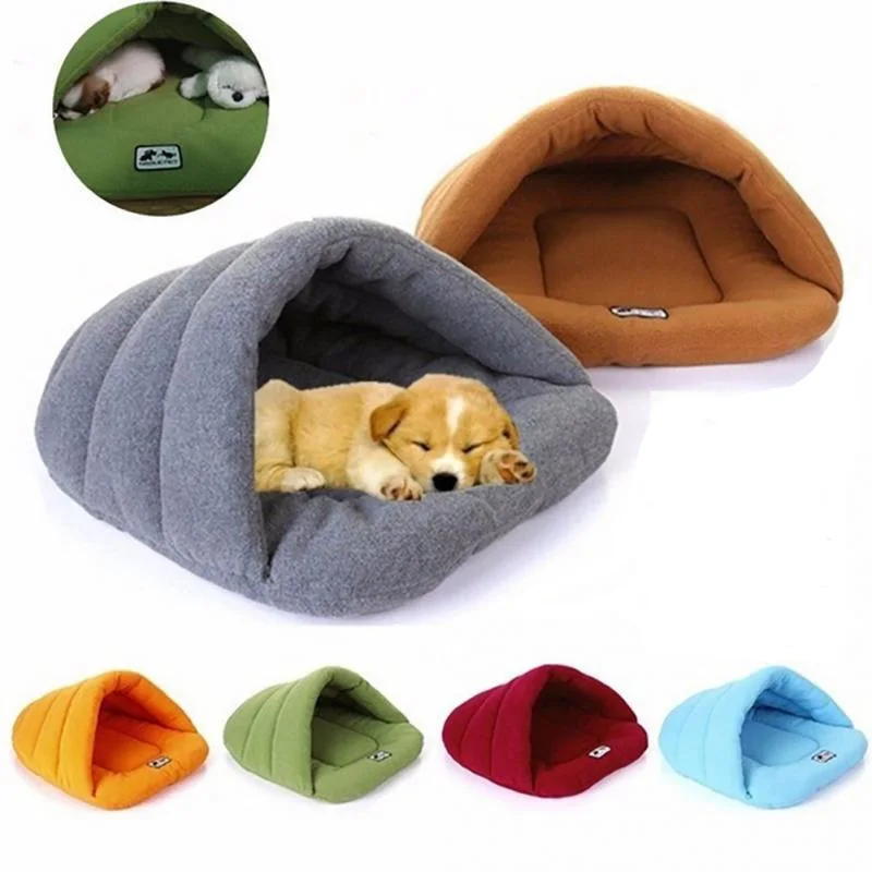 

Soft Fleece Pet Dog Bed Warm Dog Bed 4 Different Size Small Dog Cat Sleeping Bag Warm Puppy Cave Bed Gatos Accesorios Lit