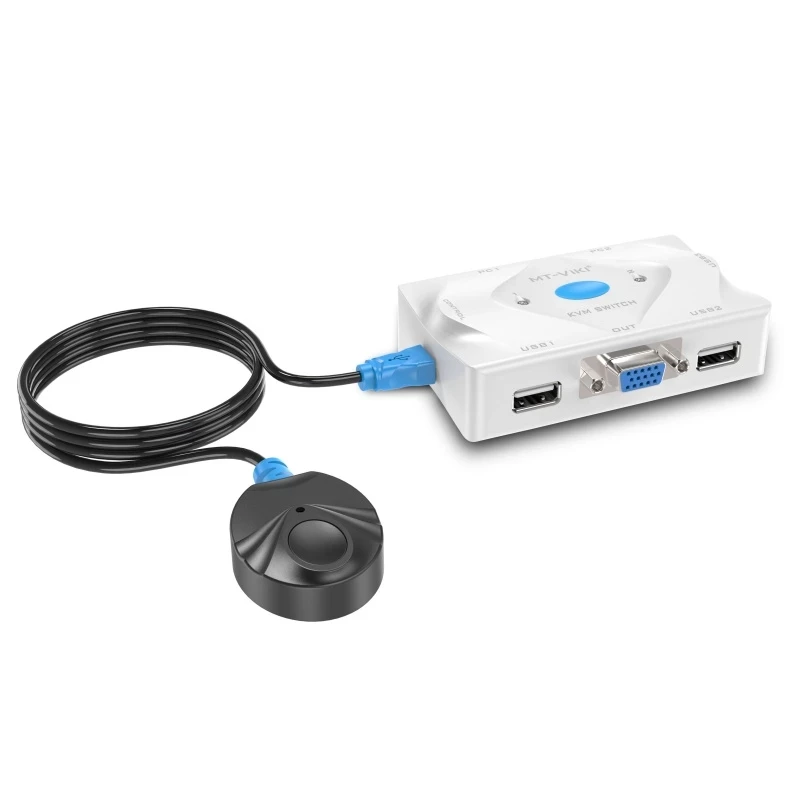 Автоматический KVM-переключатель VGA USB умный с 2 входами и 1 выходом проводной пульт