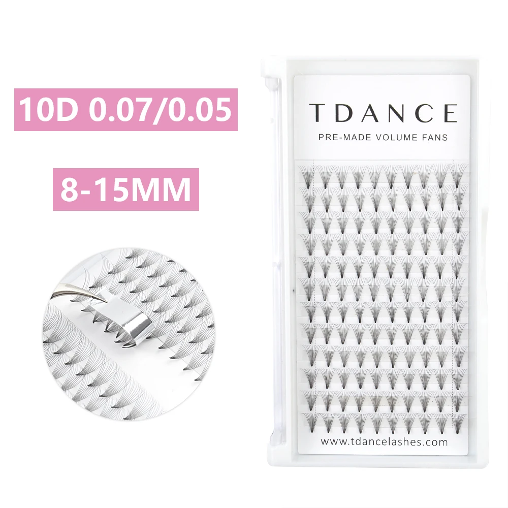 TDANCE 10D предварительно сделанные вентиляторы для наращивания ресниц 0 07/0 05 русский