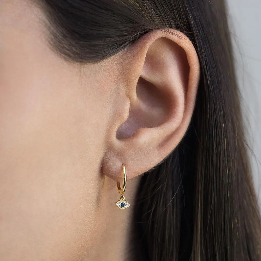 

LOZRUNVE Elegant Rhodium Cubic Zirconia Silver 925 Evil Eye Drop Earring Jewelry