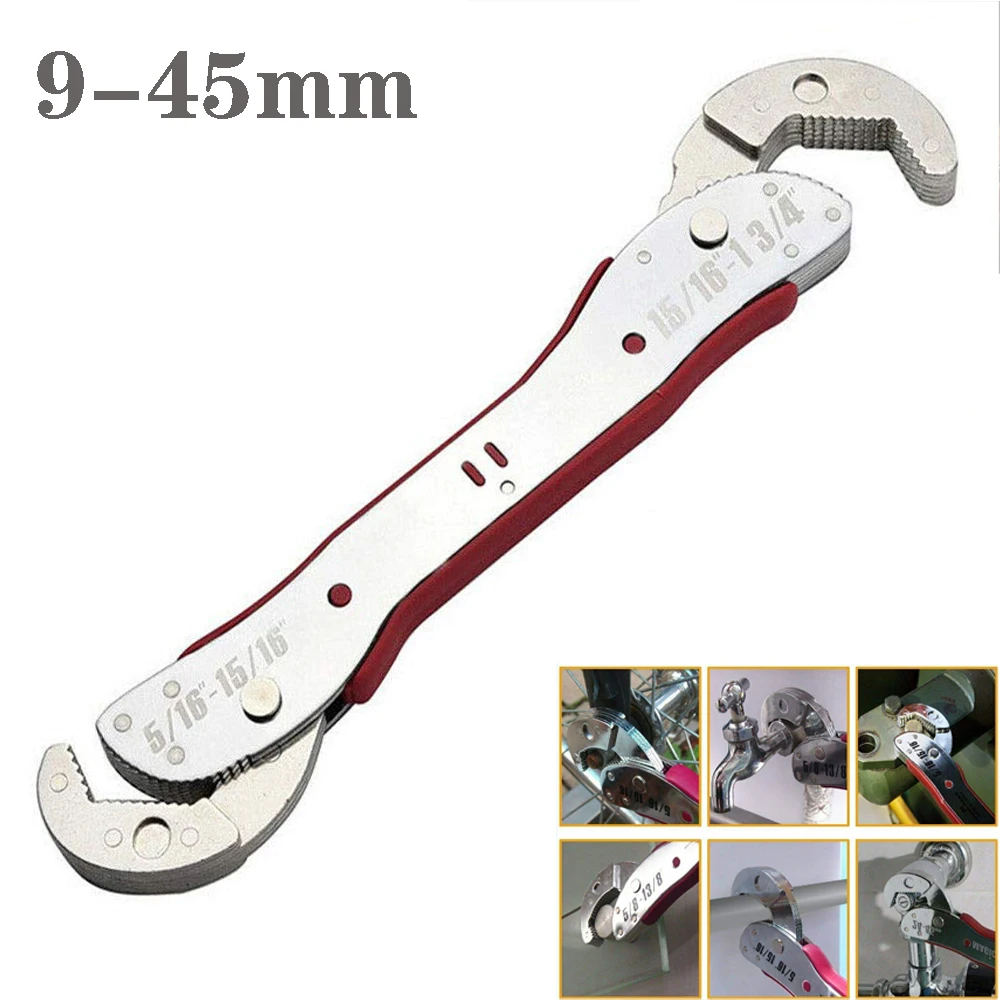 

Home Hand Tool Kit Wrench Set Key Ratchet Set 9-45mm Car Repair Tool Kit Universal Key Ratchet Spanners Set Pipe Wrenchs