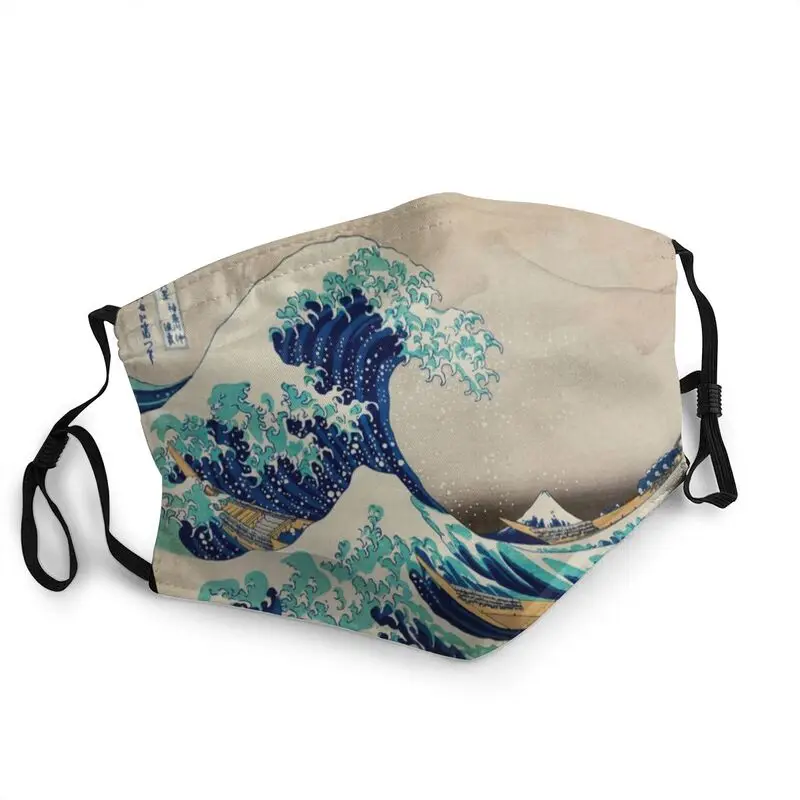 

Great Wave Off Kanagawa Vintage Japanese Mouth Face Mask Washable Mask Men Anti Dust Haze Protection Cover Respirator Muffle