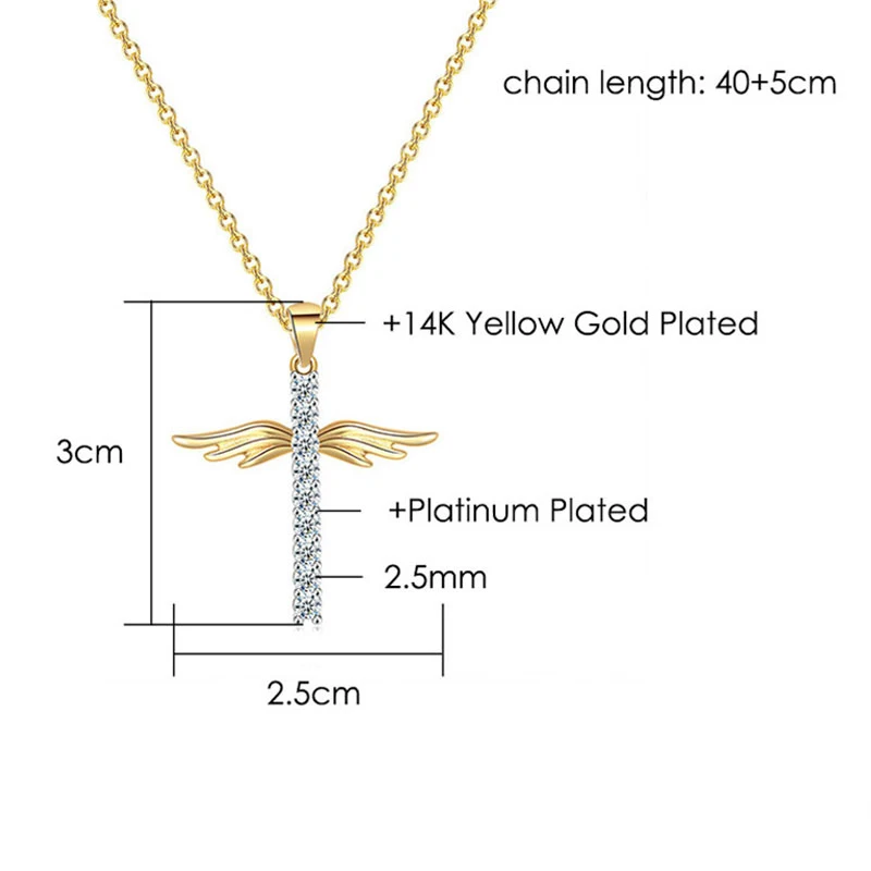 

Women Trendy Pendant Necklace Korean Style Electroplating Chain Cross Pendant Gift Choker Simple All-match Cross Necklace