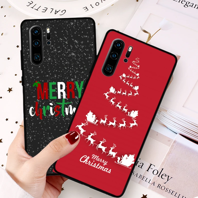Санта Клаус Рождественская силиконовая мягкая чехол для Huawei P8 P9 P10 P20 P30 Lite Pro P Smart Z Plus