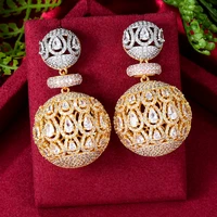 blachette fashion luxury geometric cubic zirconia hollow spherical pendant earring womens wedding party daily exquisite jewelry