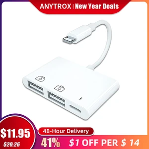for iphone otg adapt lighting card reader connector usb otg adapter for apple ipad charger cable for mouse keyboard midi camera free global shipping