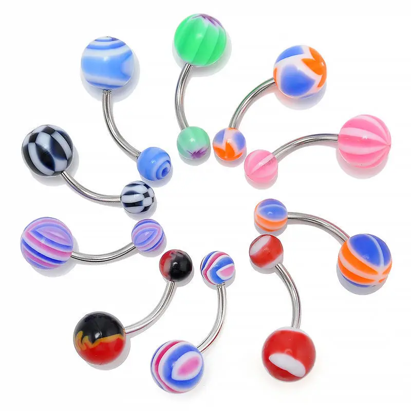 

10/20/50pcs Acrylic Navel Stud Colorful Ball Belly Ring Bar Belly Button Rings Sexy Barbell Women Ombligo Piercing Body Jewelry