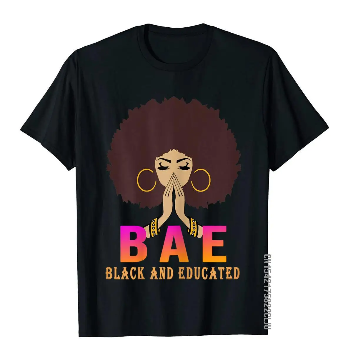 

BAE Black And Educated Cute Melanin Afro Queen Woman Gift T-Shirt Normcore Tops Shirts For Men Prevailing Cotton Top T-Shirts