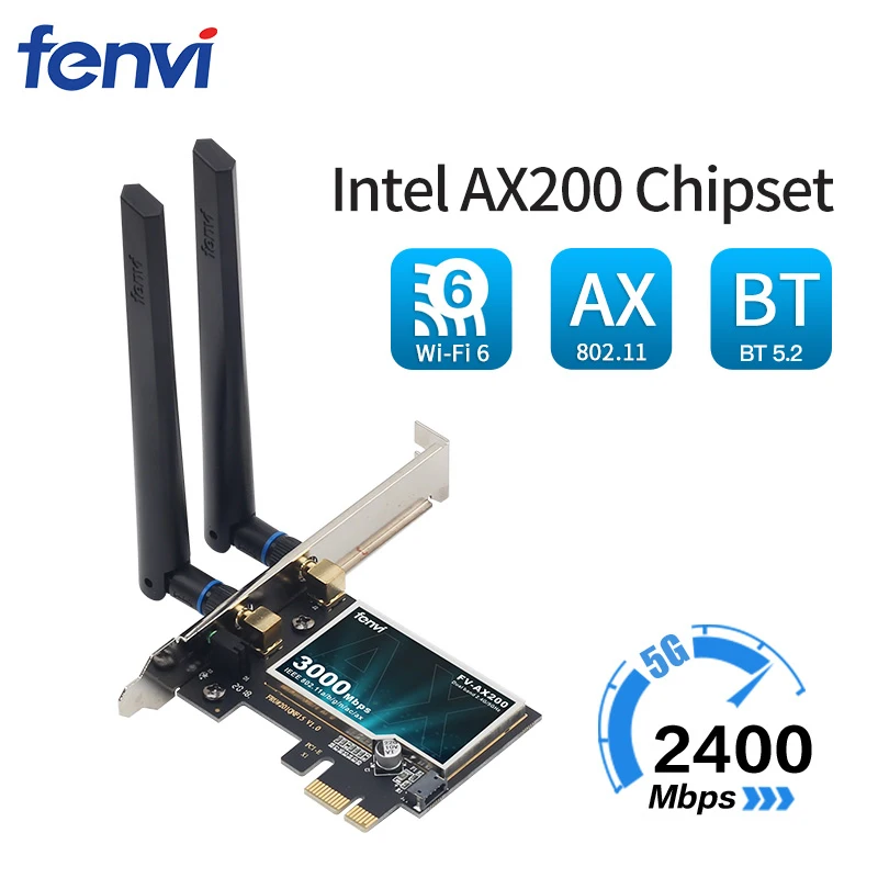 Wi-Fi адаптер Wifi6 3000 Мбит/с PCIe Intel AX200 Bluetooth 5 0 802.11ax двухдиапазонный 2 4G/5 ГГц PCI Express